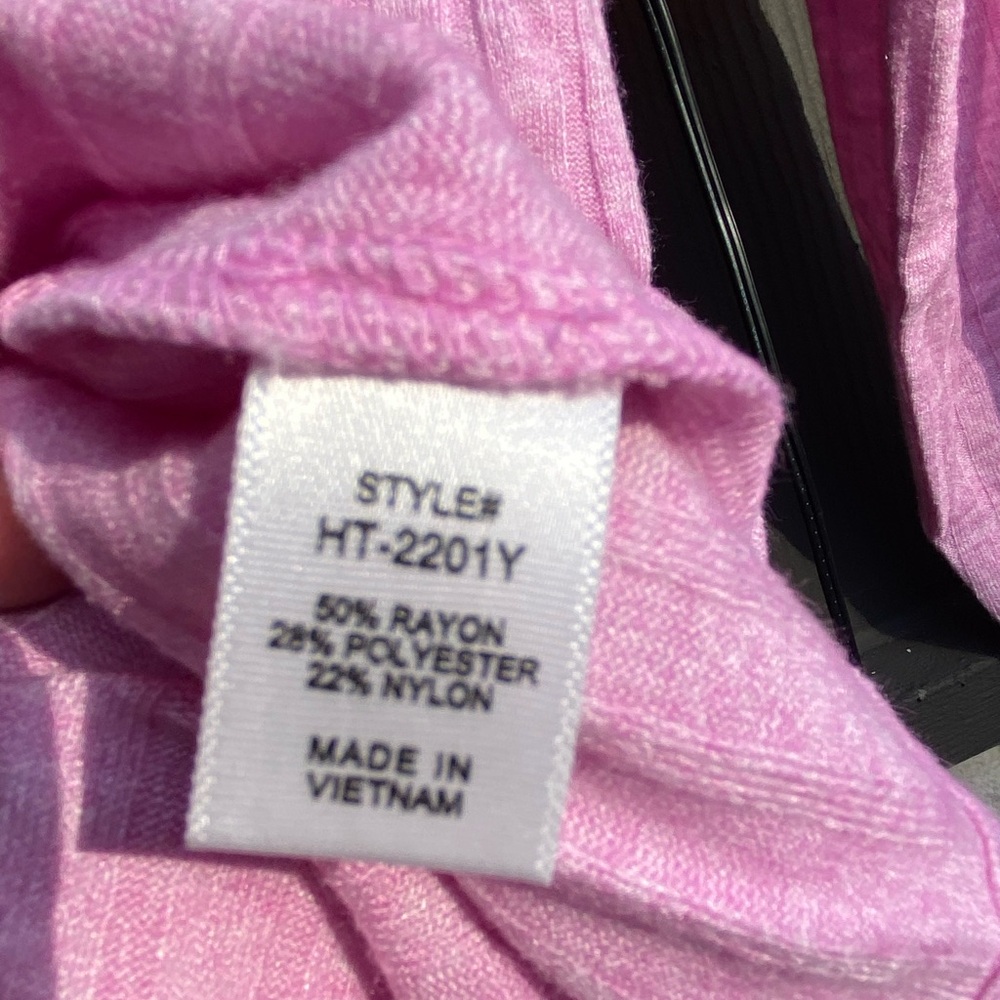 NEW Zenana Outfitters Pink Ribbed Long Sleeve Top - Picture 3 of 5